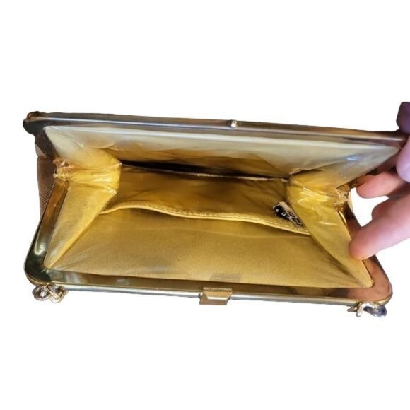 Antique Soure Bag New York Stunning Beaded Floral Purse - Picture 9 of 10